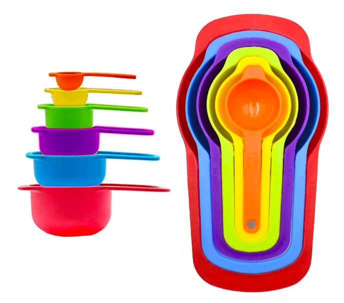 Set 6 Cucharas Tazas Medidoras Reposteria Cocina Nutrición